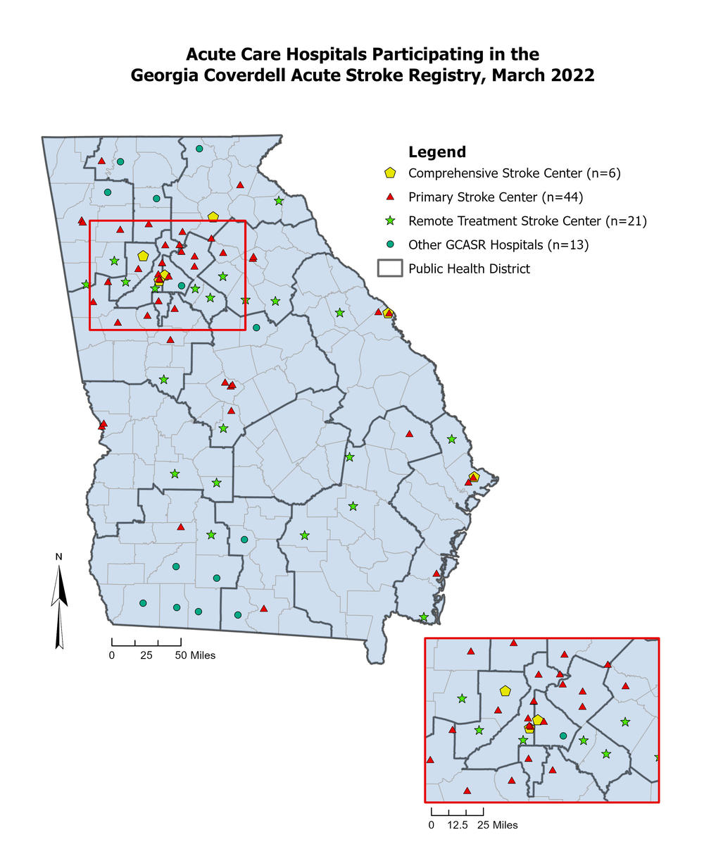 GCASR Acute Care Hospitals map