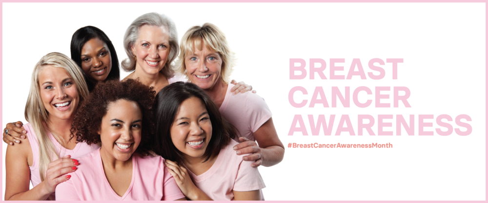 Breast Cancer Awareness Month banner of women