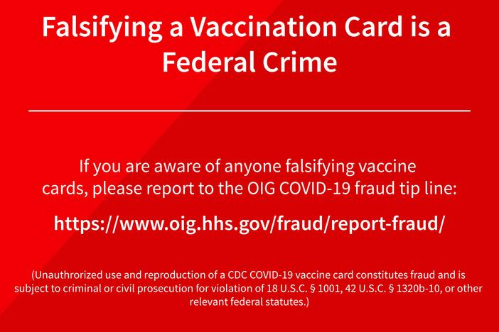 falsifying a vaccine card is a crime