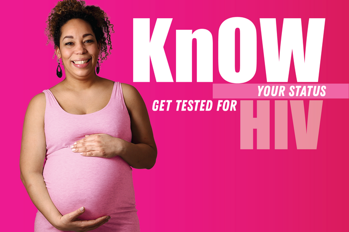 pregnant woman holder her belly - know your status, get tested for HIV