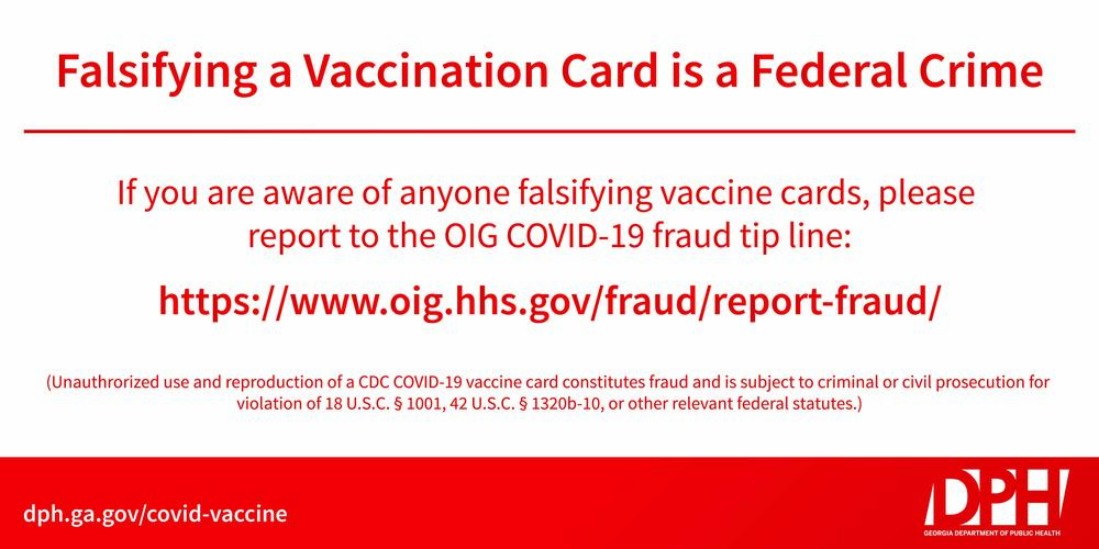 falsifying a vaccination card is a federal crime