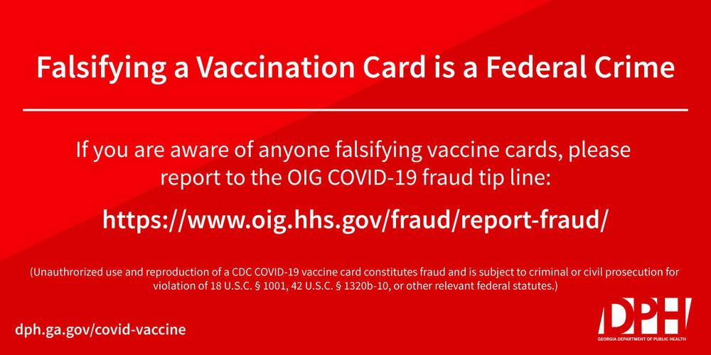 falsifying a vaccination card is a federal crime