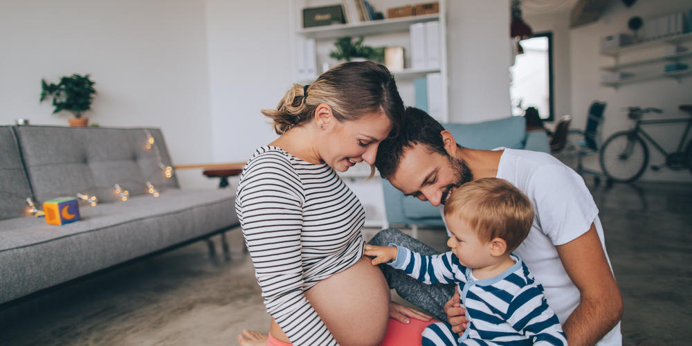 family with pregnant mom